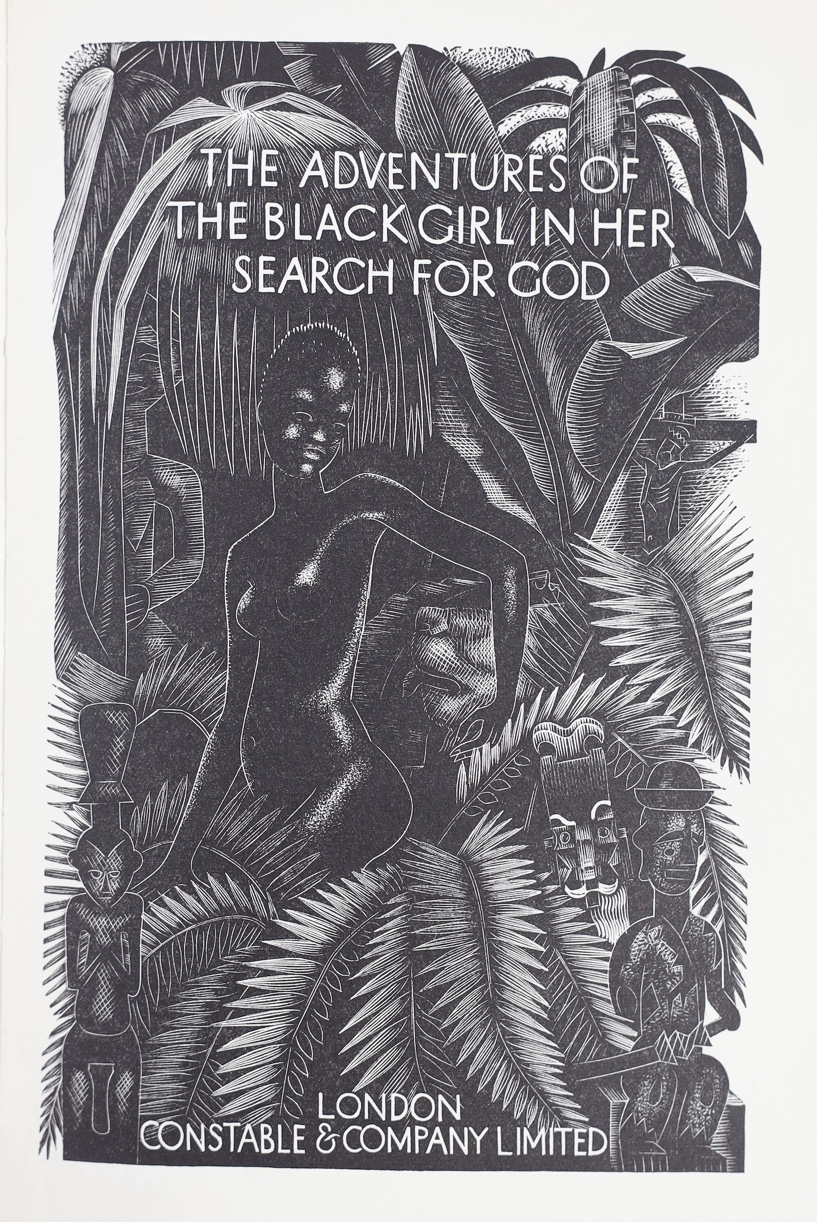 Shaw, Bernard - The Adventures of the Black Girl in her Search for God, 1st edition, illustrated with 20 wood engravings by John Farleigh, 8vo, original pictorial boards, Constable & Company Limited, London, 1932